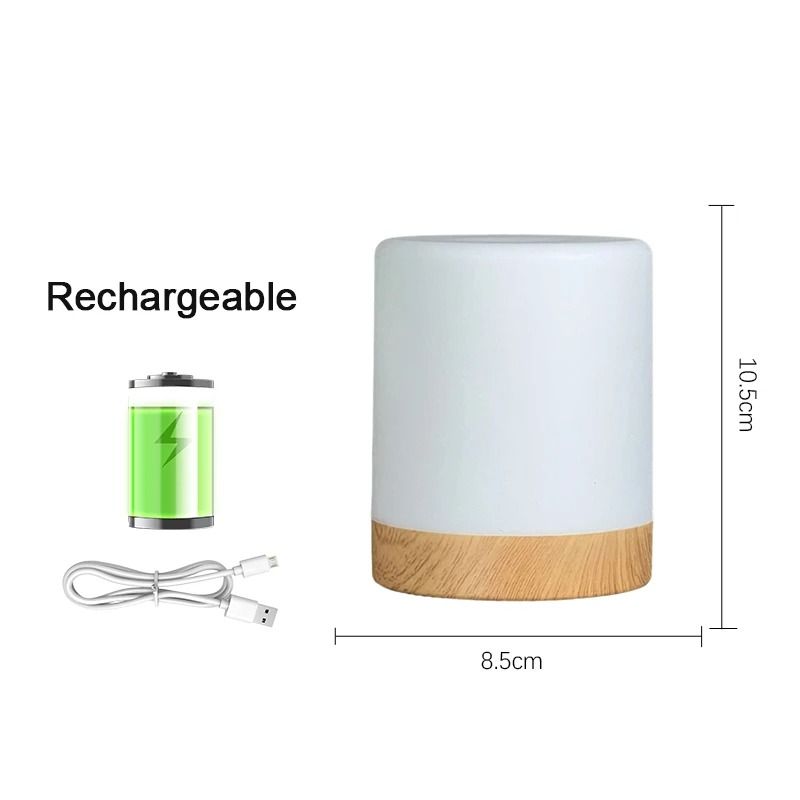 Dimmable Touch Rechargeable Cylindrical Bedside Lamp 9
