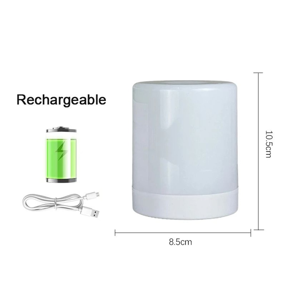 Dimmable Touch Rechargeable Cylindrical Bedside Lamp 10