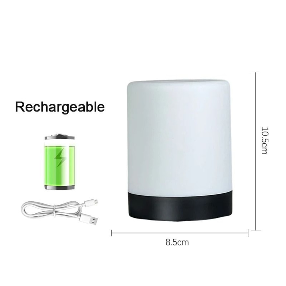 Dimmable Touch Rechargeable Cylindrical Bedside Lamp 11