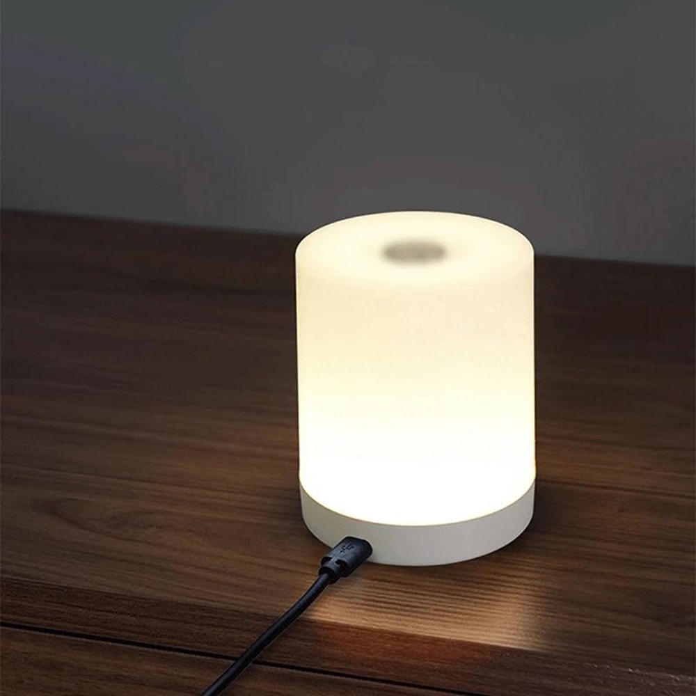 Dimmable Touch Rechargeable Cylindrical Bedside Lamp 4