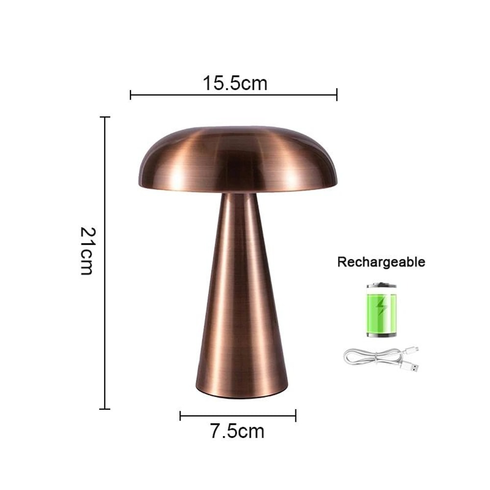 Rechargeable Metal Mushroom Mood Lamp 8