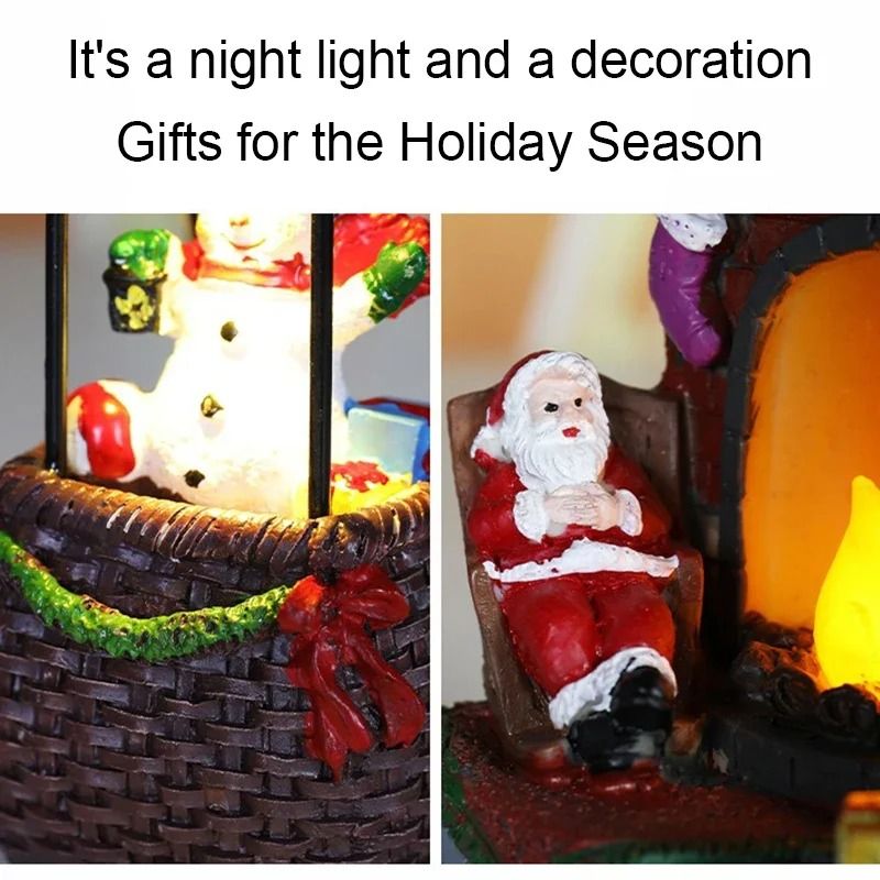 Christmas Glowing Resin Fireplace Ornaments 3