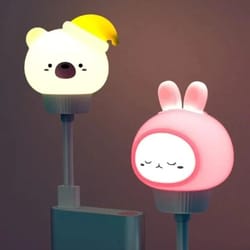 cute cartoon voice control led night light