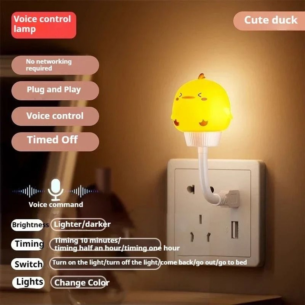 Cute Cartoon Voice Control LED Night Light 9