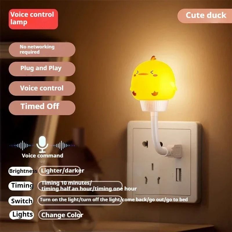 Cute Cartoon Voice Control LED Night Light 9