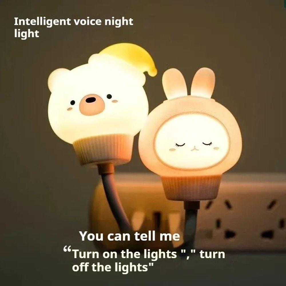 Cute Cartoon Voice Control LED Night Light 1