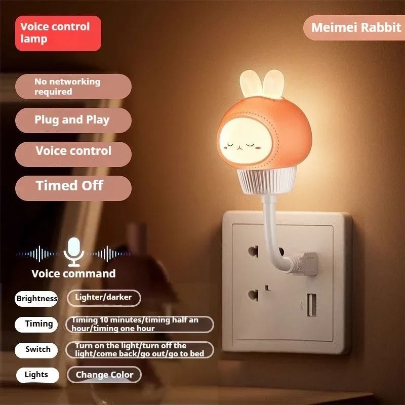 Cute Cartoon Voice Control LED Night Light 7