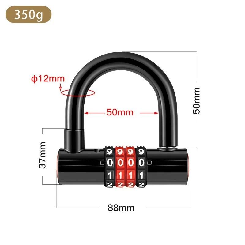 Extended UShaped AntiTheft Combination Lock 1