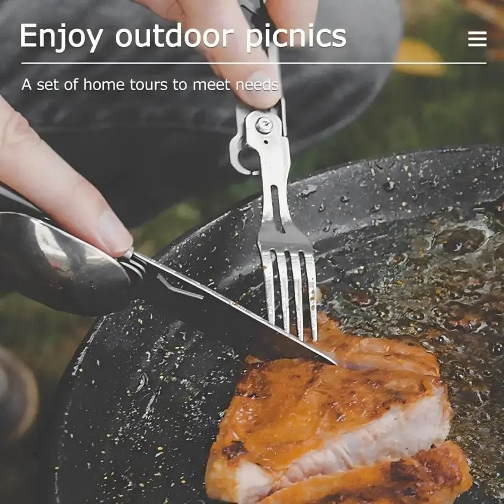 6In1 Multifunctional Tactical Camping Cutlery Set 4