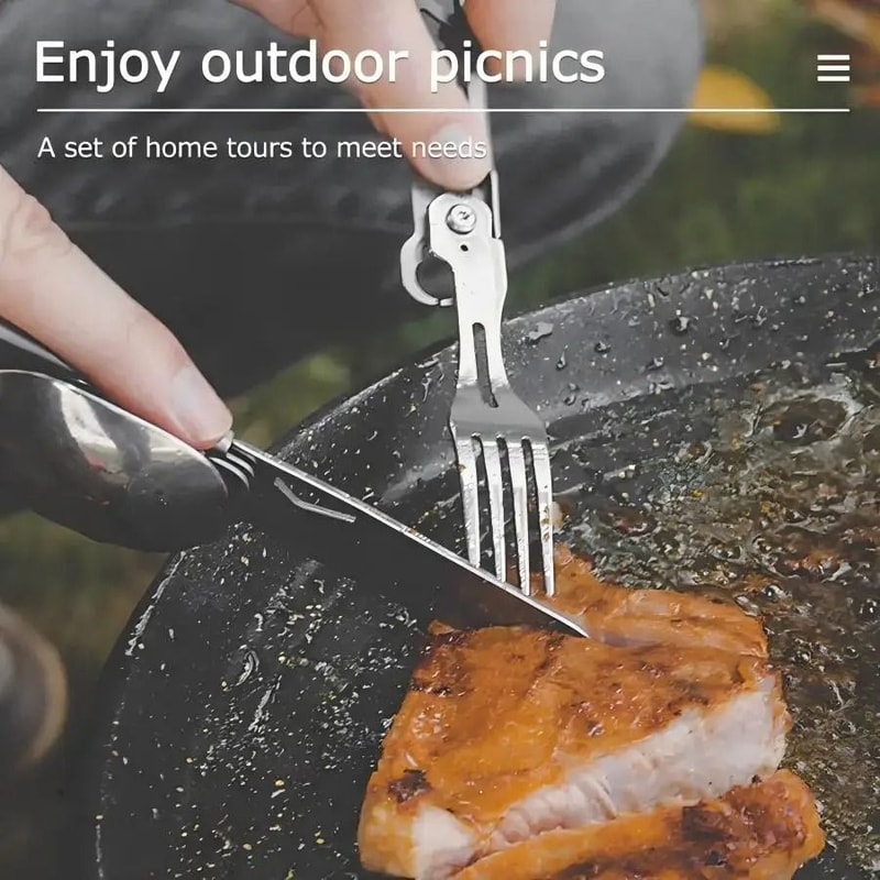 6In1 Multifunctional Tactical Camping Cutlery Set 4