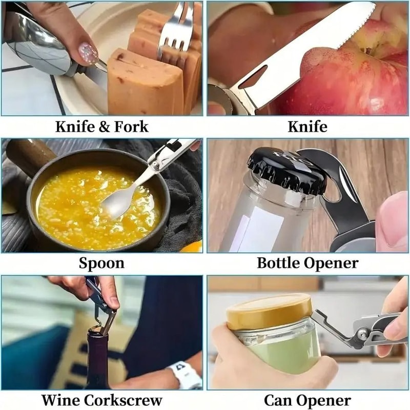 6In1 Multifunctional Tactical Camping Cutlery Set 5
