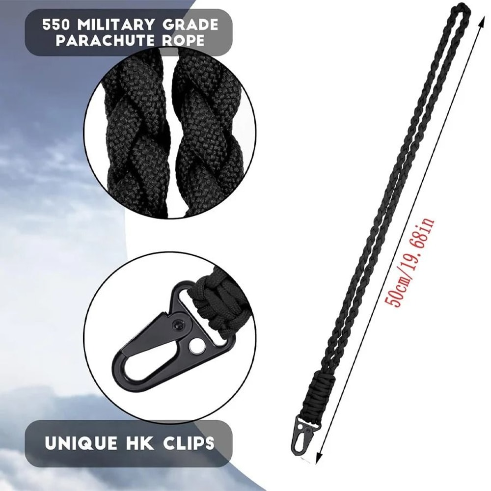 HeavyDuty Tactical Paracord Lanyard Keychain 1