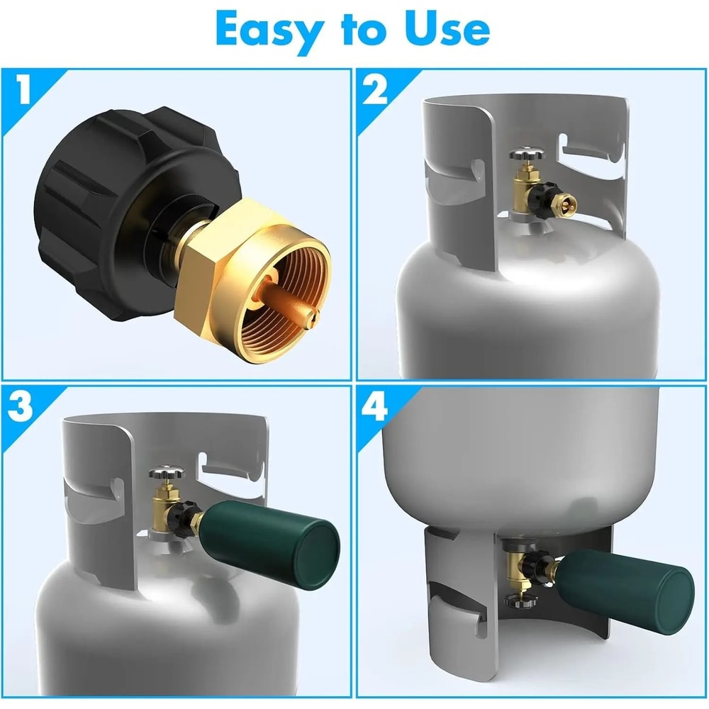 IndustrialStandard Solid Brass Propane Refill Adapter 4