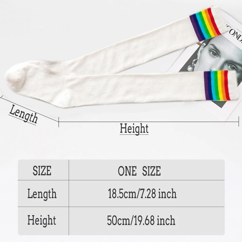 OverKnee Rainbow Knit Thigh High Socks 2