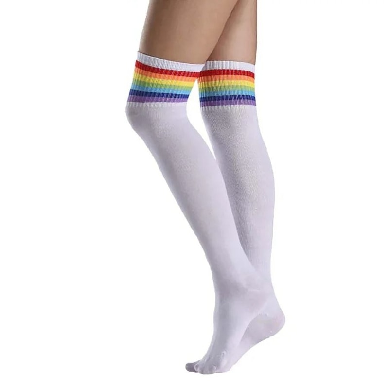 OverKnee Rainbow Knit Thigh High Socks 6