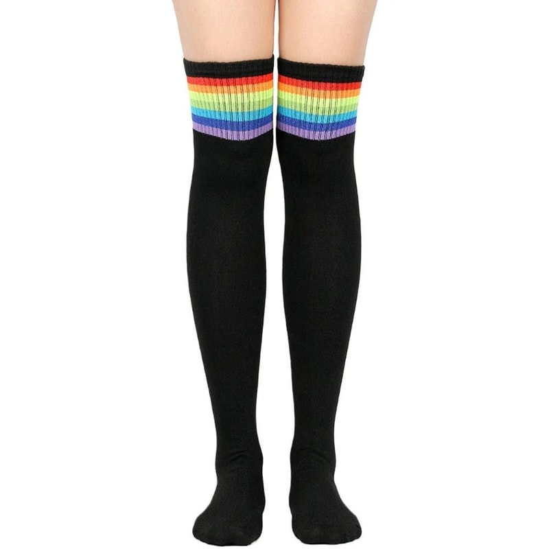 OverKnee Rainbow Knit Thigh High Socks 7