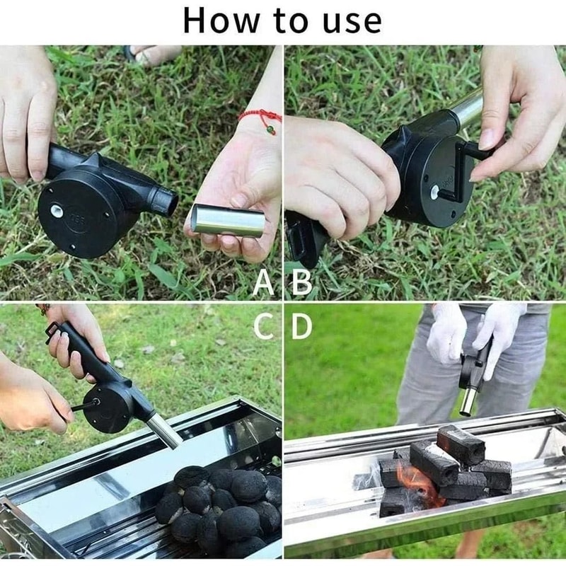 Manual Hand Crank BBQ Air Blower 4