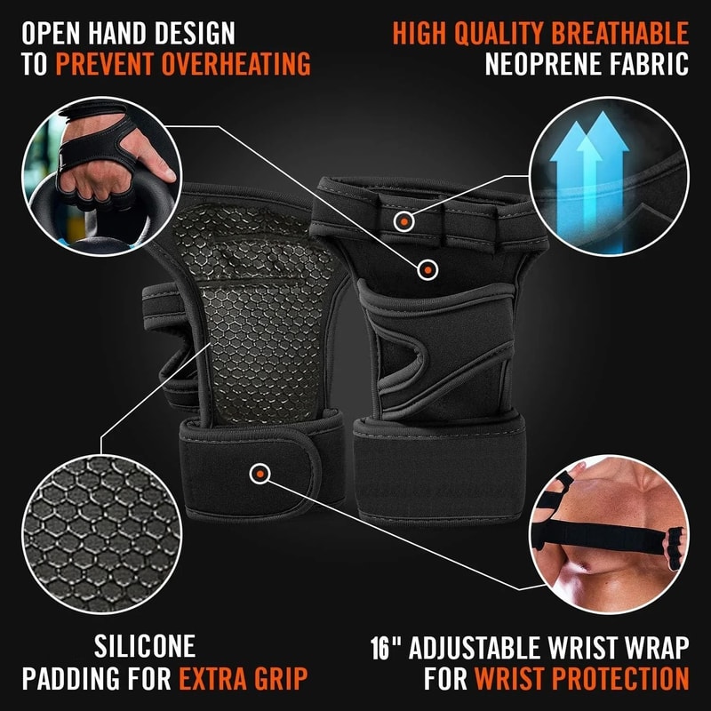 Open Gym Gloves With Wrist Support 2