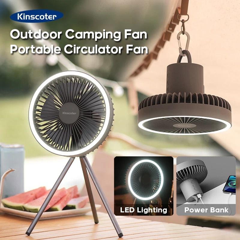 Portable Rechargeable Camping Fan With LED Lighting 0