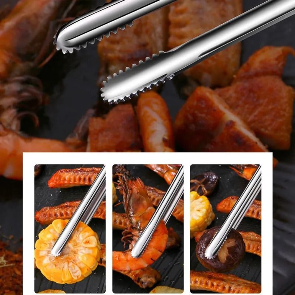 Stainless Steel Grill BBQ Food Tongs 3