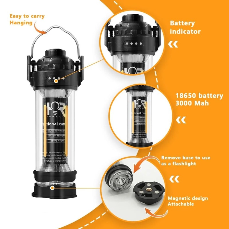 DOTWISE 3000mAh Portable Retro Camping Lantern 4