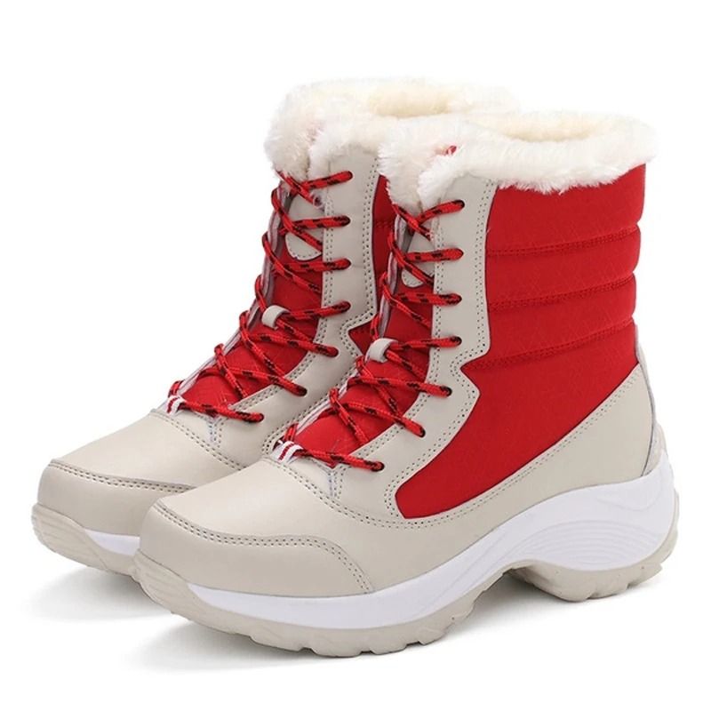 Waterproof Ankle Platform Snow Boots With Warm Fur Lining 9