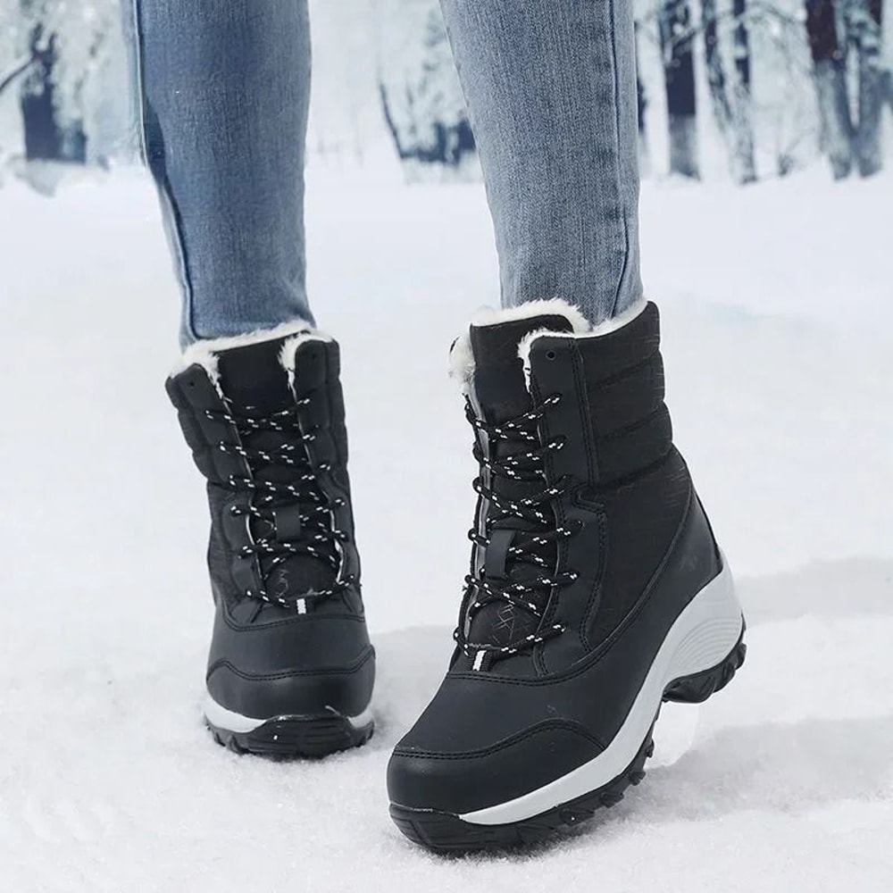 Waterproof Ankle Platform Snow Boots With Warm Fur Lining 1