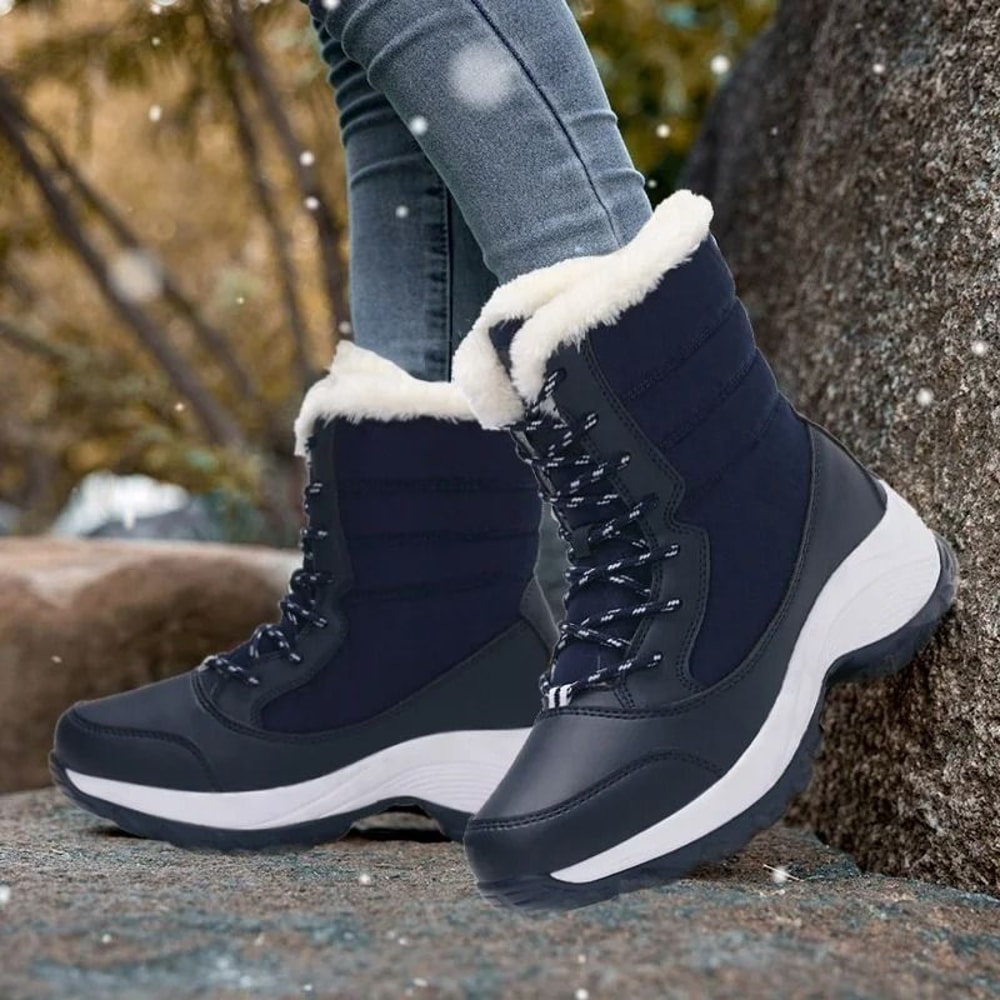 Waterproof Ankle Platform Snow Boots With Warm Fur Lining 3