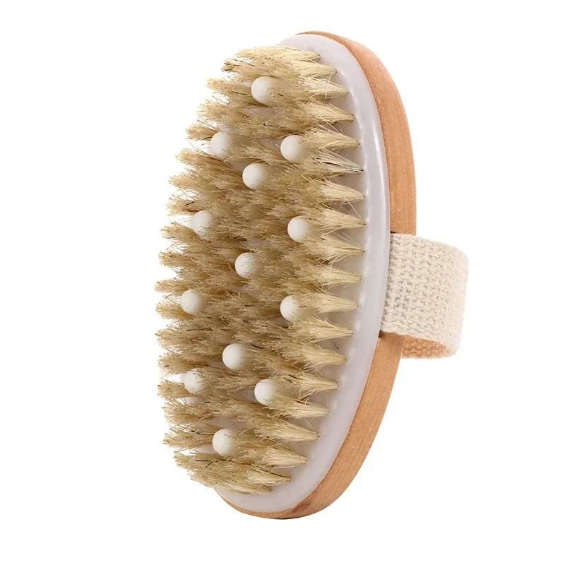 2 In 1 Natural Bristle Dry Skin Body Massage Brush 9