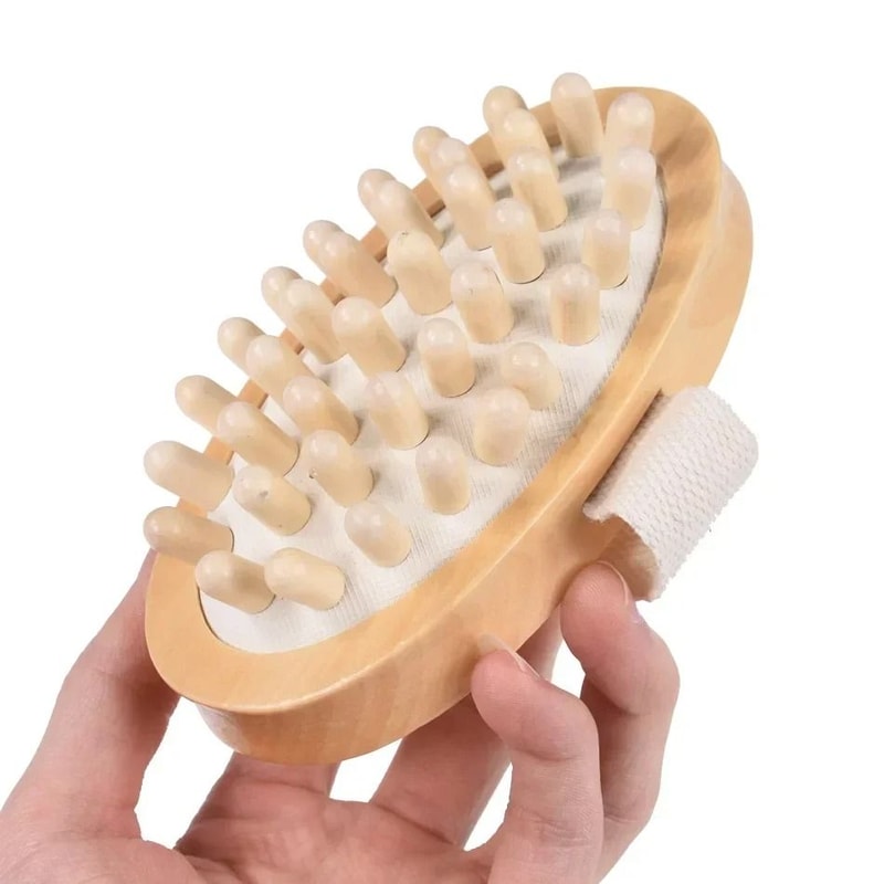 2 In 1 Natural Bristle Dry Skin Body Massage Brush 12
