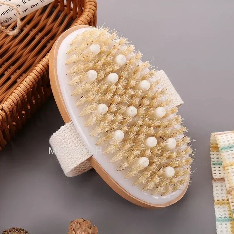 2 In 1 Natural Bristle Dry Skin Body Massage Brush 3