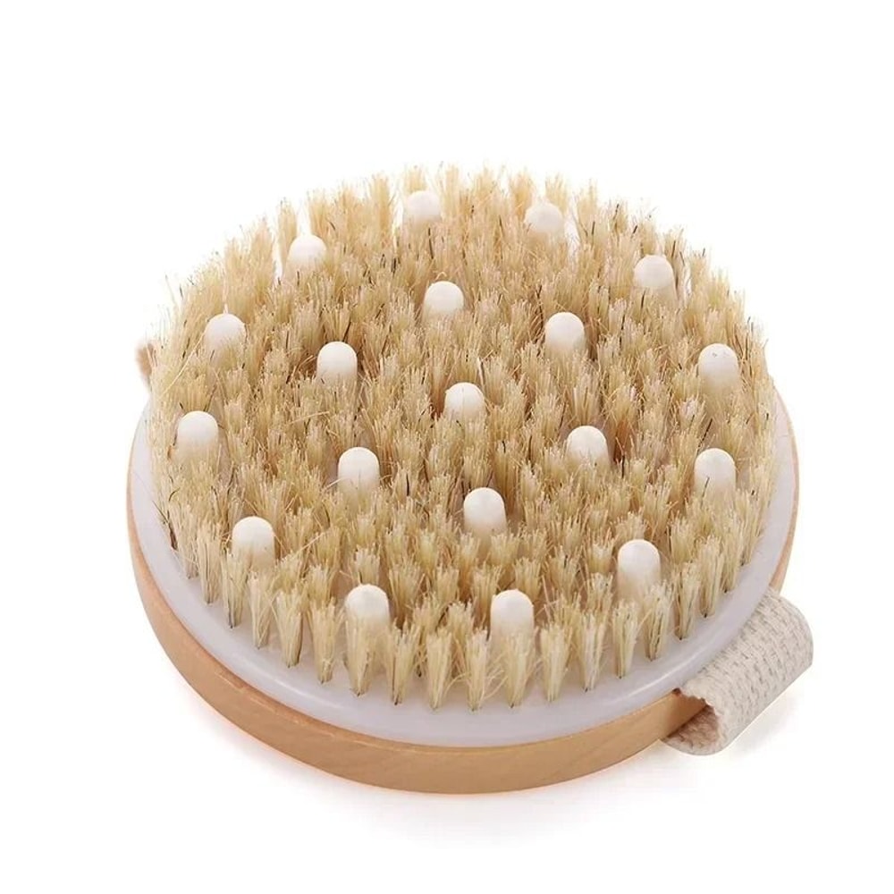 2 In 1 Natural Bristle Dry Skin Body Massage Brush 7