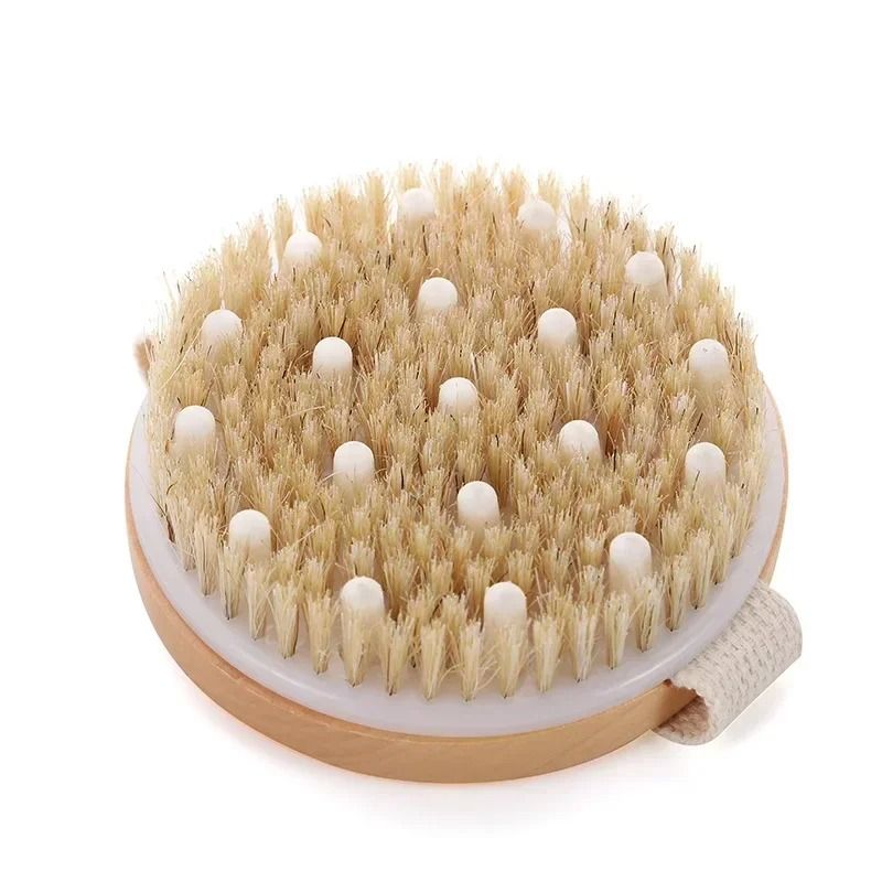 2 In 1 Natural Bristle Dry Skin Body Massage Brush 7