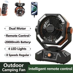 20000mah battery camping fan with led lantern