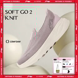 li-ning women's soft go 2 knit slip-on walking shoes