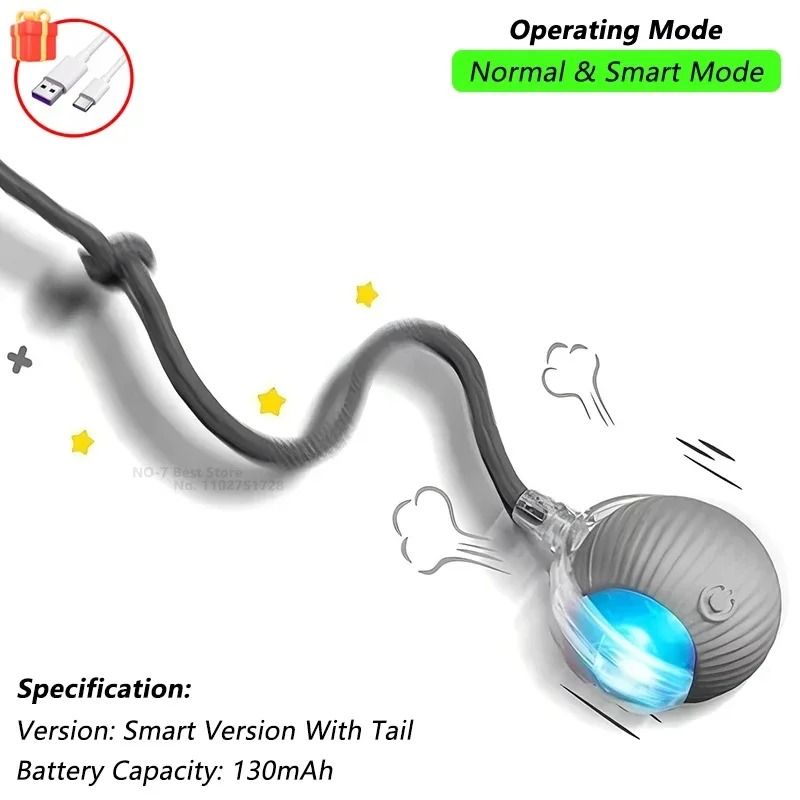 Smart Interactive Rolling Pet Ball With Tail 7