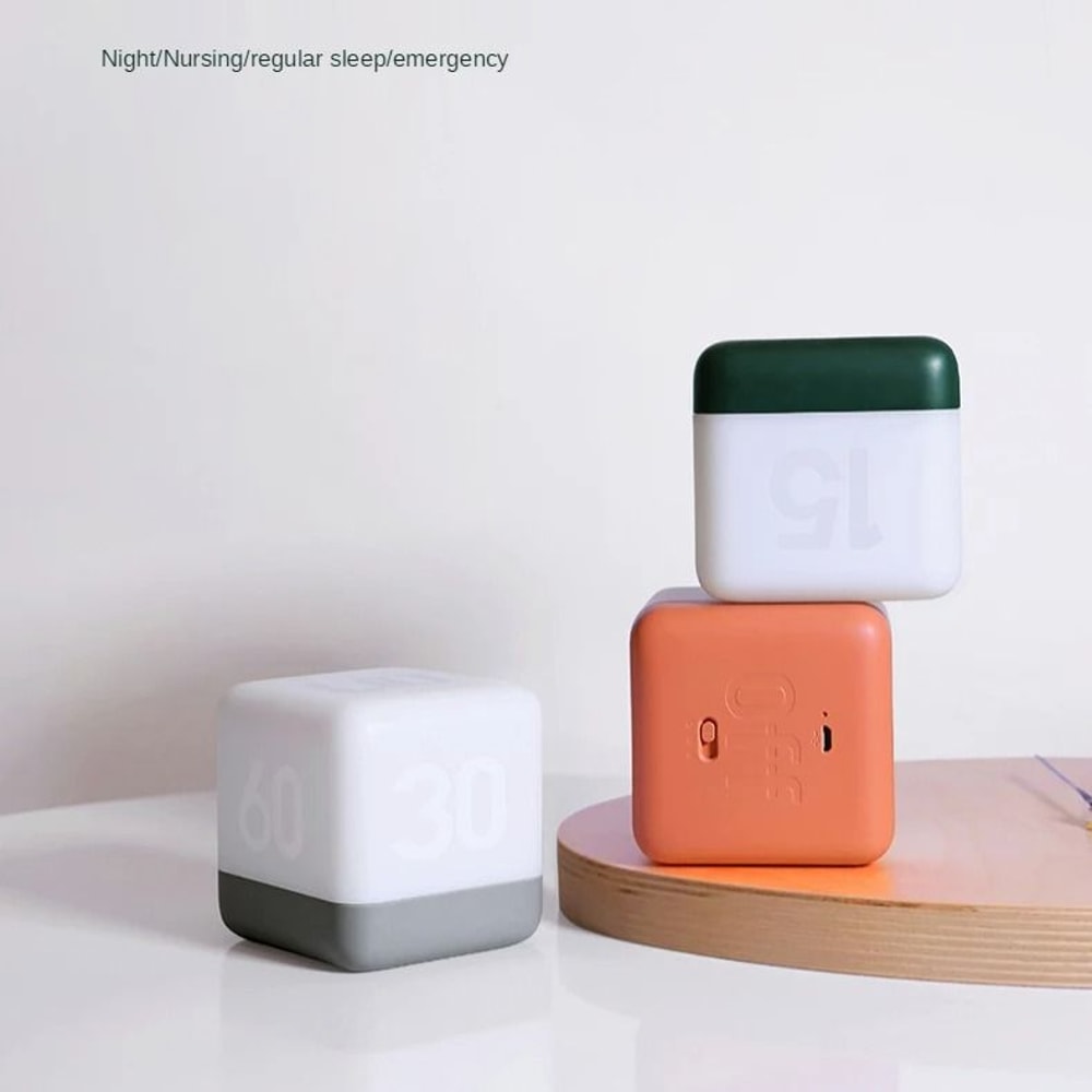 Cube LED Flip Timer Night Light 3