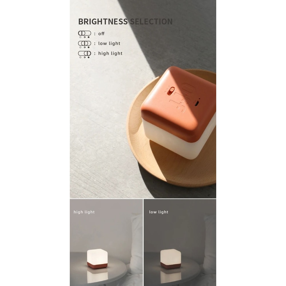 Cube LED Flip Timer Night Light 4