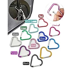5-piece heart-shaped metal carabiner keychain set