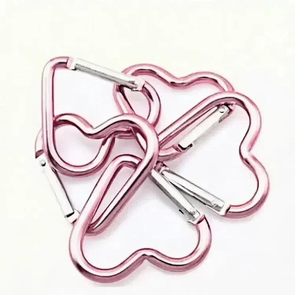5Piece HeartShaped Metal Carabiner Keychain Set 1