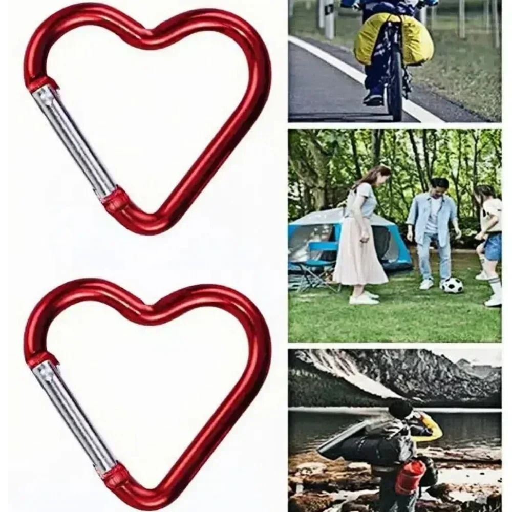 5Piece HeartShaped Metal Carabiner Keychain Set 3