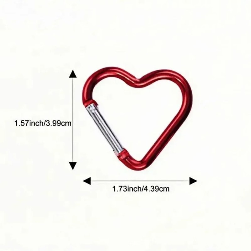 5Piece HeartShaped Metal Carabiner Keychain Set 5