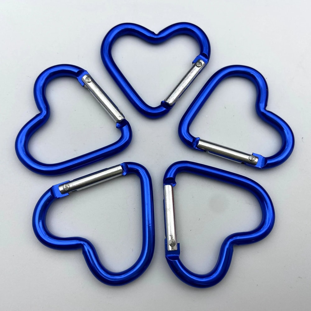 5Piece HeartShaped Metal Carabiner Keychain Set 12