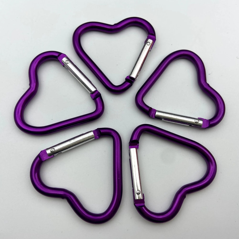 5Piece HeartShaped Metal Carabiner Keychain Set 13