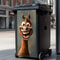 Funny Cartoon Horse Trash Can Sticker Decal 4