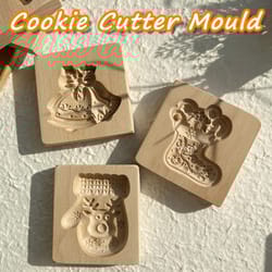 christmas 3d engraved wooden cookie mold
