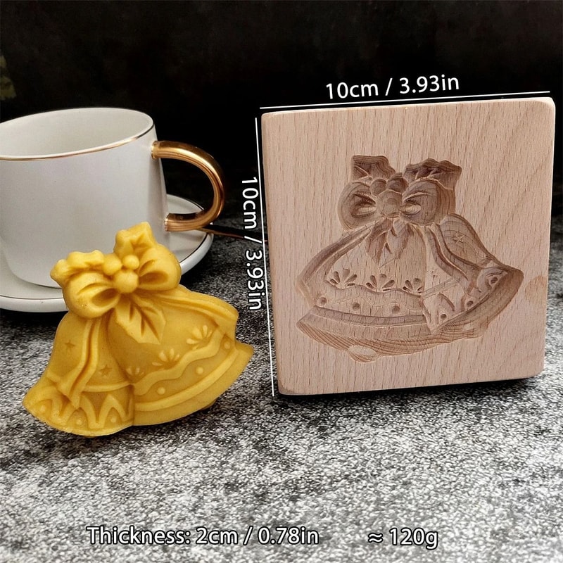 Christmas 3D Engraved Wooden Cookie Mold 9