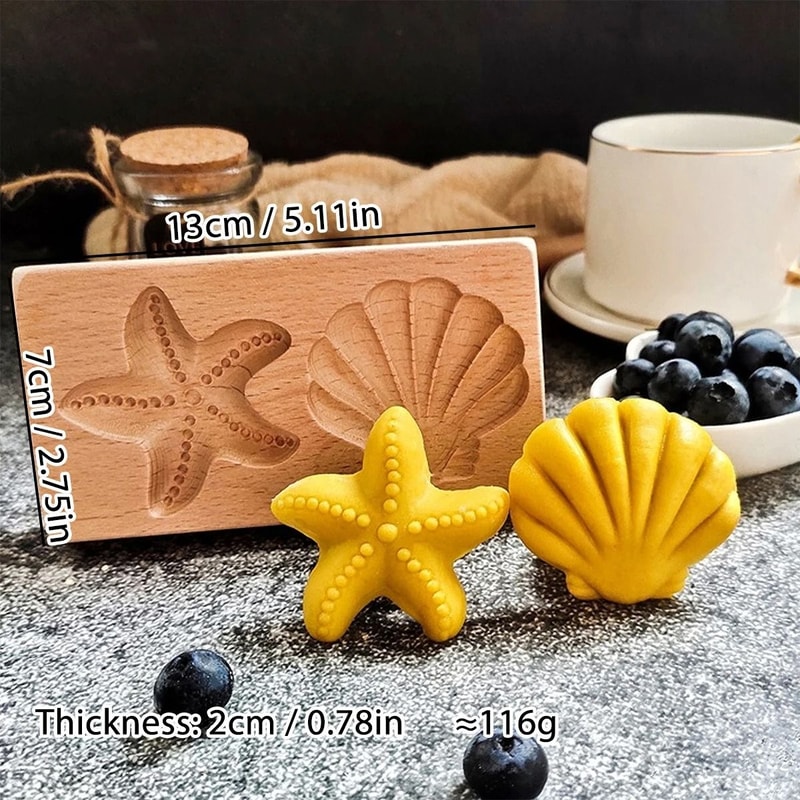 Christmas 3D Engraved Wooden Cookie Mold 17