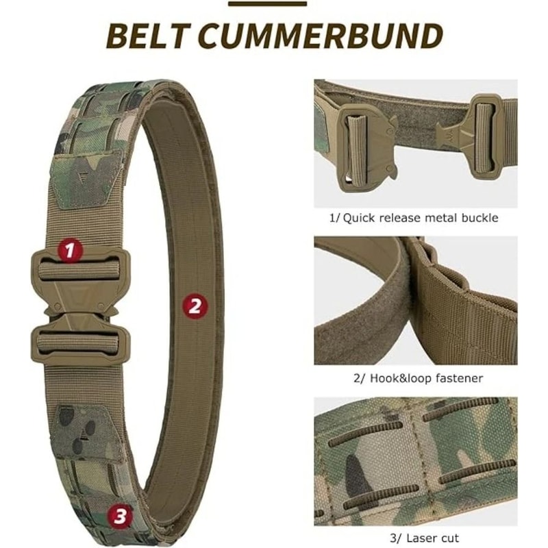 YAKEDA 3IN1 Laser Cut Tactical Combat Belt 3