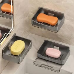 free-punching wall mounted double layer soap holder